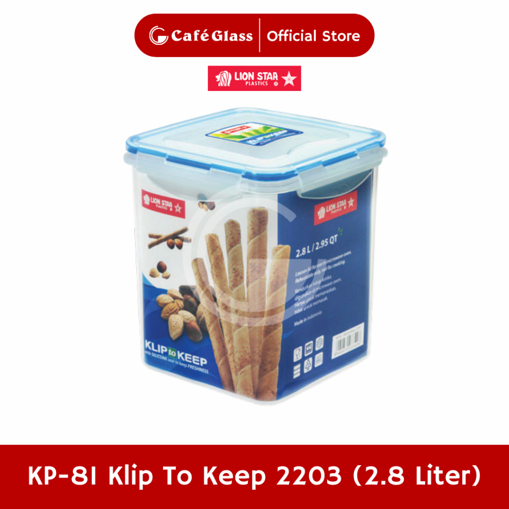 Toples Plastik 2.8L Lion Star KP81 Kedap Udara - Wadah Kotak Makanan Klip To Keep Anti Tumpah Anti Semut