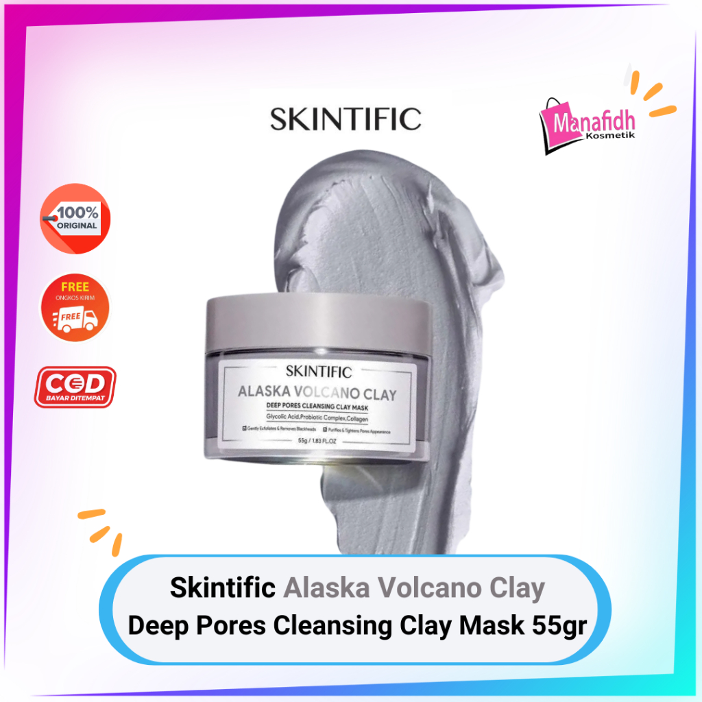 Jual SKINTIFIC Alaska Volcano Clay Mask Deep Pores Cleansing Mud Mask ...