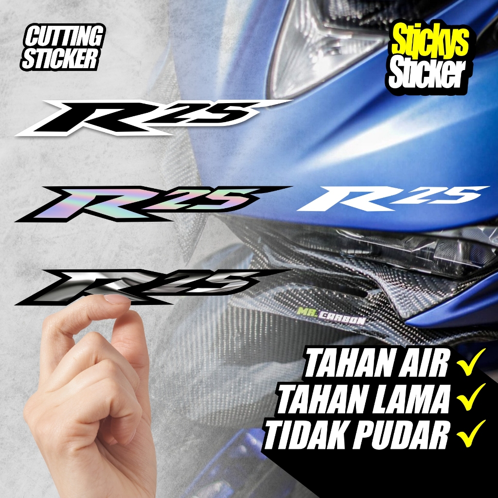 Jual Sticker logo R25 cutting sticker YAMAHA R25 6 pilihan warna dan ...