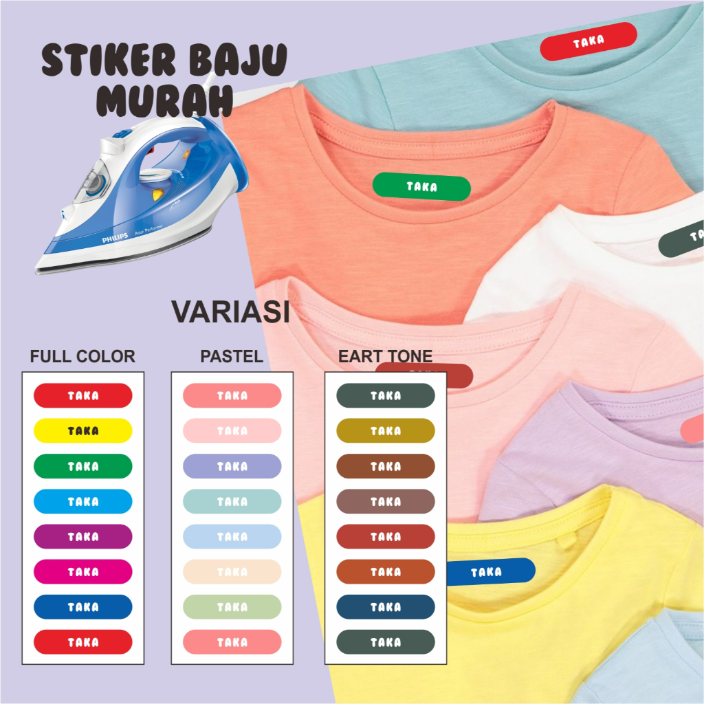 Jual STIKER BAJU MURAH / SABLON KAIN / LABEL SETRIKA / DTF / TOPI ...