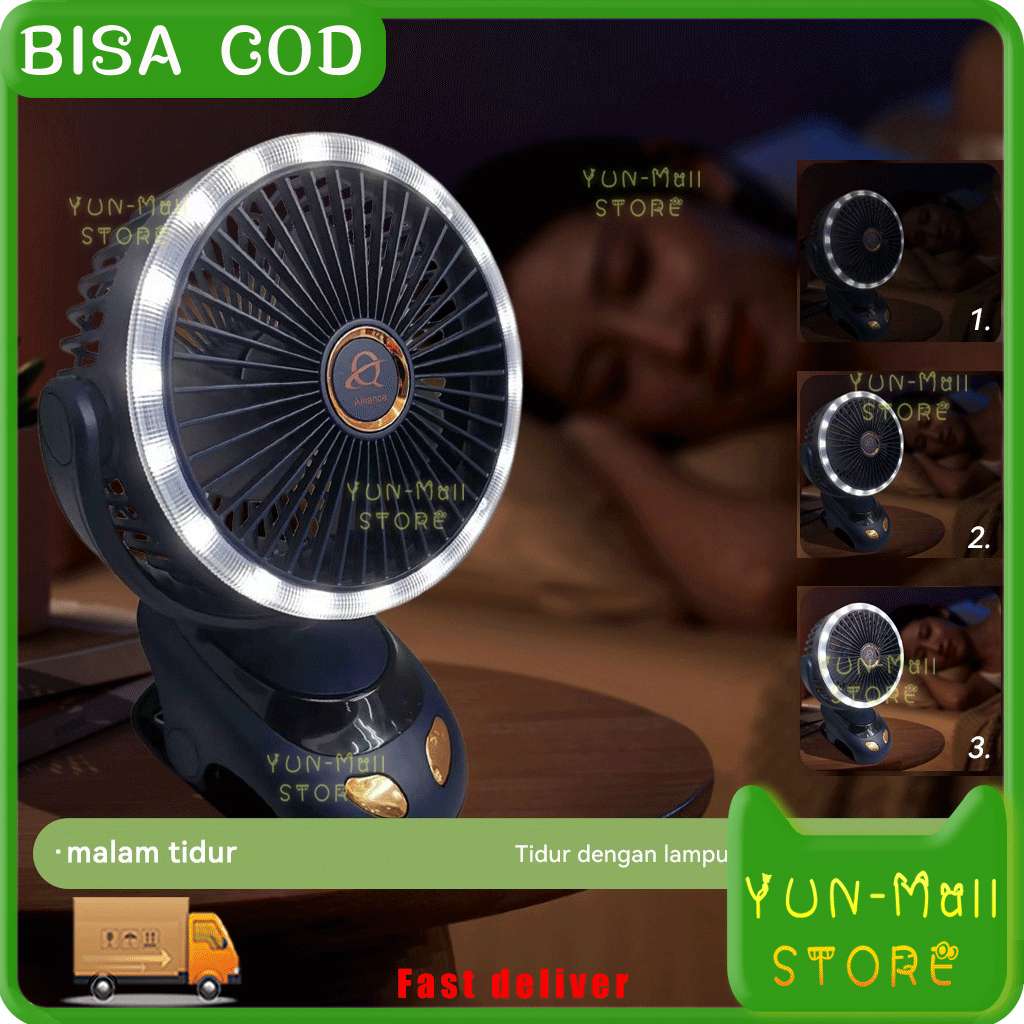 Jual (BISA COD )30000mAh Klip Kipas Kipas USB Portabel Isi Ulang Kipas ...