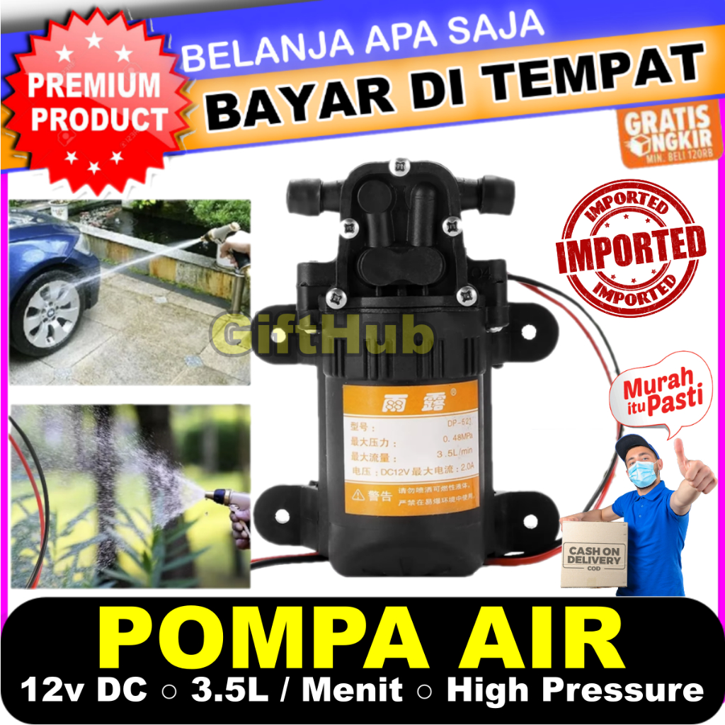 Pompa Acqua 12V 3.5L/min A Diaframma – Compatta, Prestazioni Stabili Per Acqua, Diametro 8.5mm
