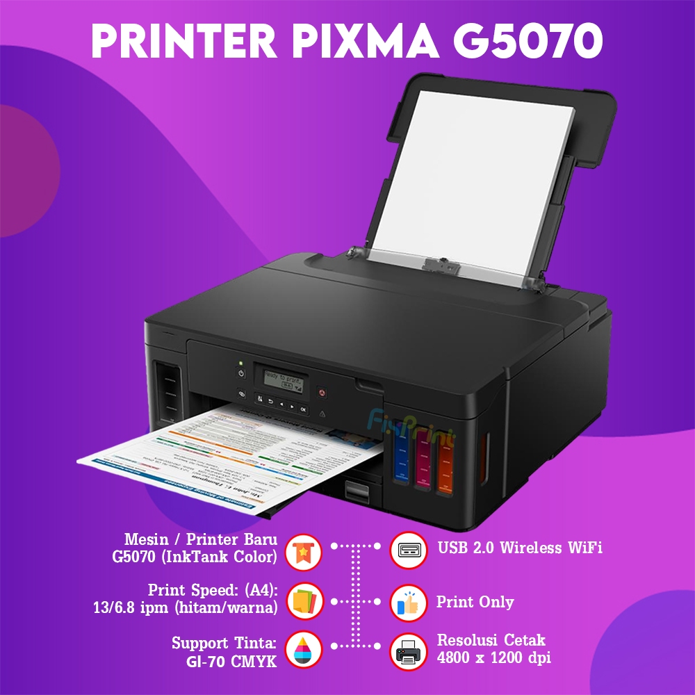 Jual FixPrint Printer Canon G5070 InkTank G5070 Print Only Wireless ...