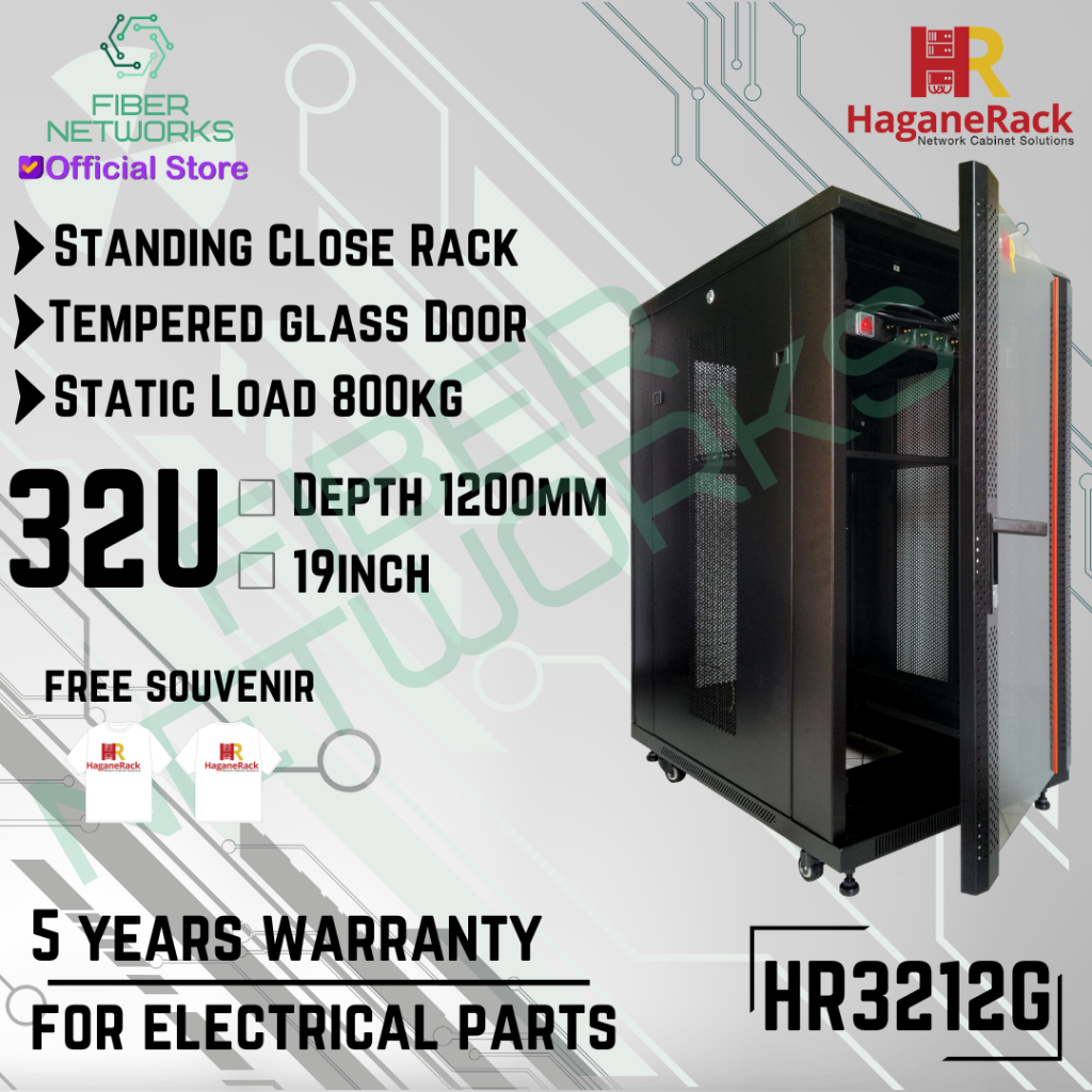 Jual Rack Server HAGANE 32U Depth 1200mm Tempered Glass Door | Shopee ...