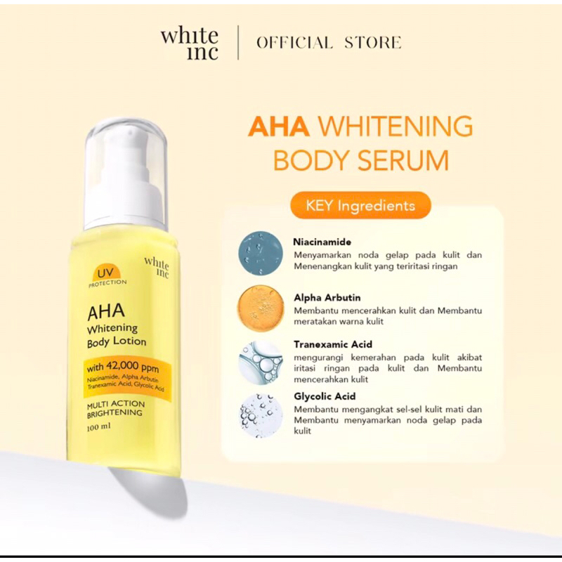Jual AHA whitening body serum & AHA whitening body lotion // mengandung ...