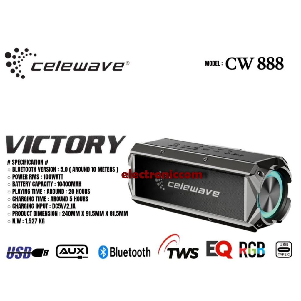 Jual SPEAKER PORTABLE CELEWAVE CW888 VICTORY / CW888VICTORY / CELEWAVE ...