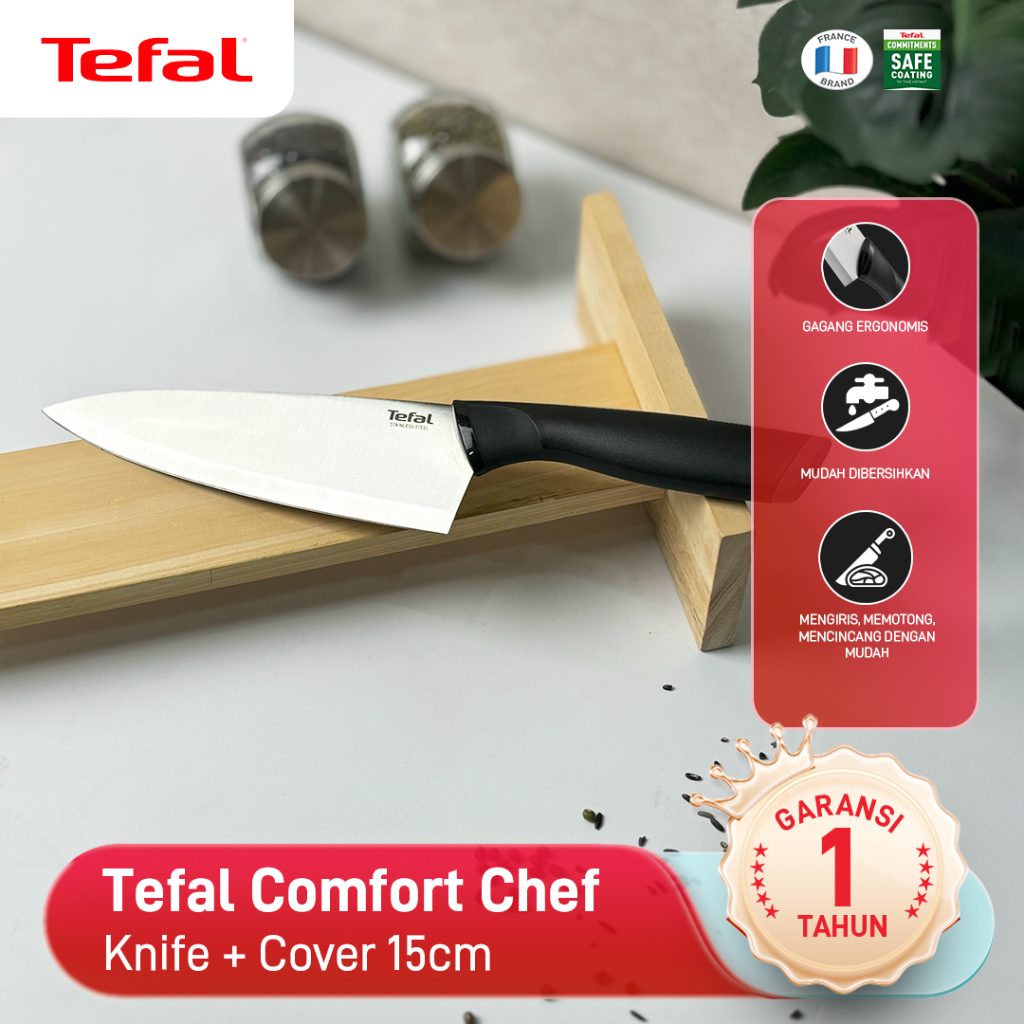 Jual Tefal Pisau / Gunting Dapur Stainless Steel Serbaguna Dengan Tutup ...