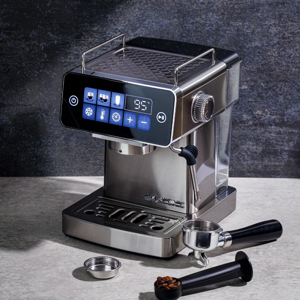 Jual BRUSSONIC Home Cafe Espresso Coffee Machine w/ LED Screen | Mesin