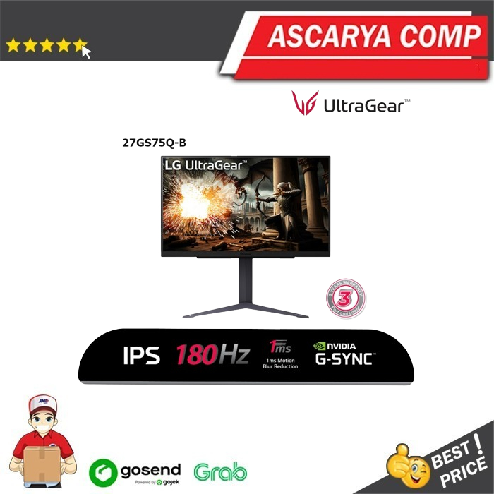 Jual LG UltraGear 27GS75Q-B 27" QHD IPS Gaming Monitor 200Hz sRGB 99% ...