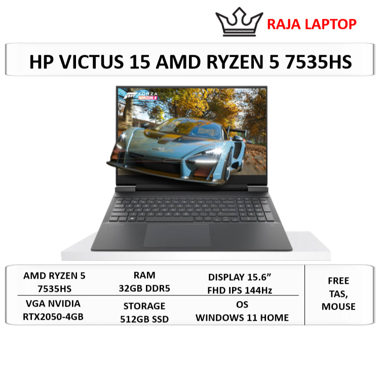 Jual Laptop HP Victus 15 FB1011AX Ryzen 7535HS 32GB DDR5 512GB