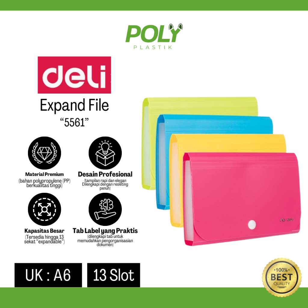 Jual Deli Expanding File A6 13 Pockets Pembagi Dengan Tab Index Untuk ...