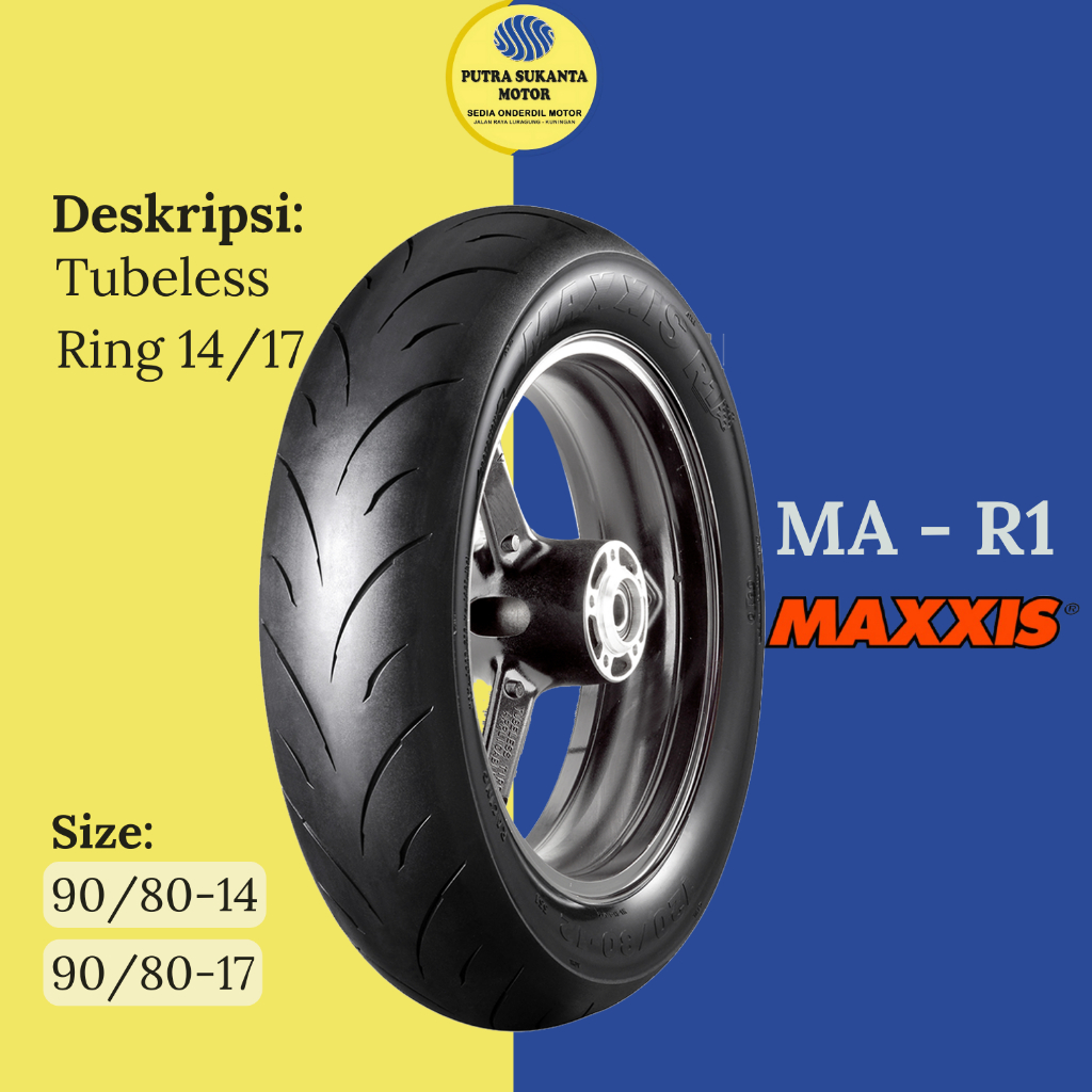 Jual BAN MAXXIS MA-R1 90/80 ring 14/17 TUBELESS SOFT COMPOUND 100% ...