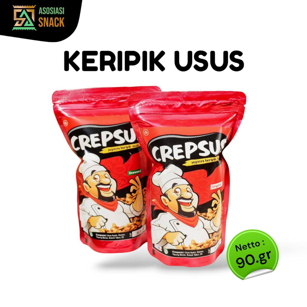 Jual CREPSUS KERIPIK USUS Cemilan enak lezat nikmat varian rasa isi 90 ...