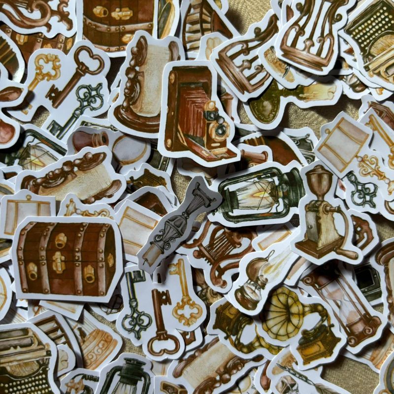 Jual khalishop - 30pcs antique sticker pack, vintage sticker, retro ...