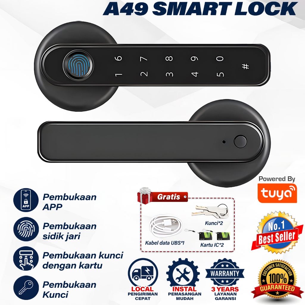 Jual COD Smart Lock Kunci Pintu Otomatis Access Door Kunci Pintu ...