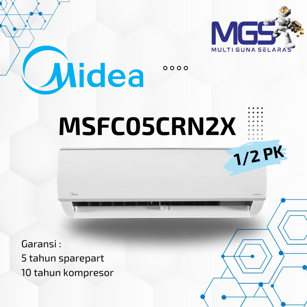 Jual AC Midea 1/2 PK Split R32 MSFC05CRN2X / MSFCE05CRNN2X | Shopee ...