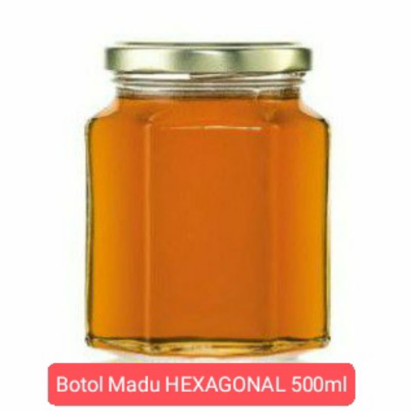 Jual Botol Kaca Hexagonal 500ml/ Hexagonal Jar/ Botol Madu/ Botol Selai ...