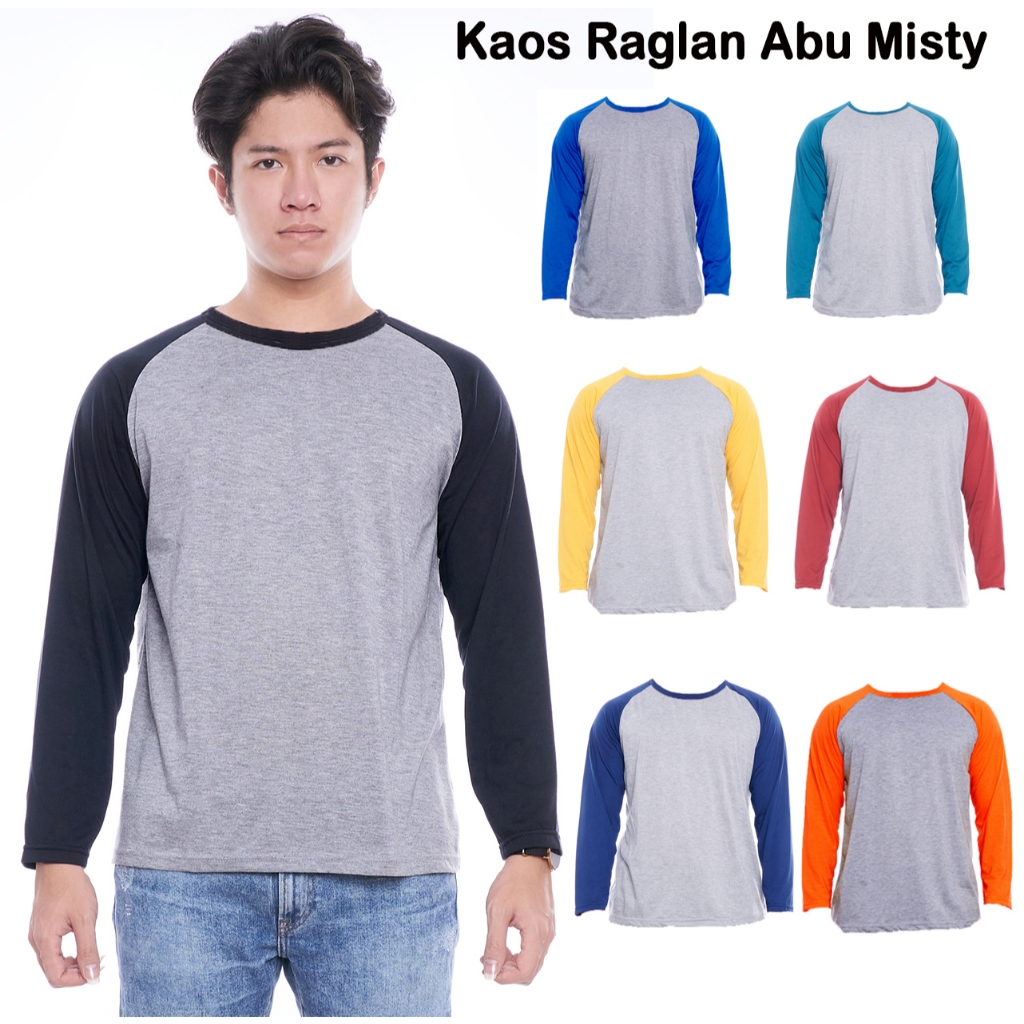 Jual Myco Kaos Raglan Cowok Lengan Panjang Badan Abu Misty | Shopee ...