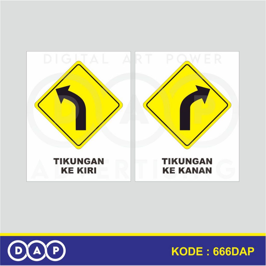 Jual 666 - STIKER RAMBU TIKUNGAN KIRI KANAN - 40 X 50 CM - VYNIL ...