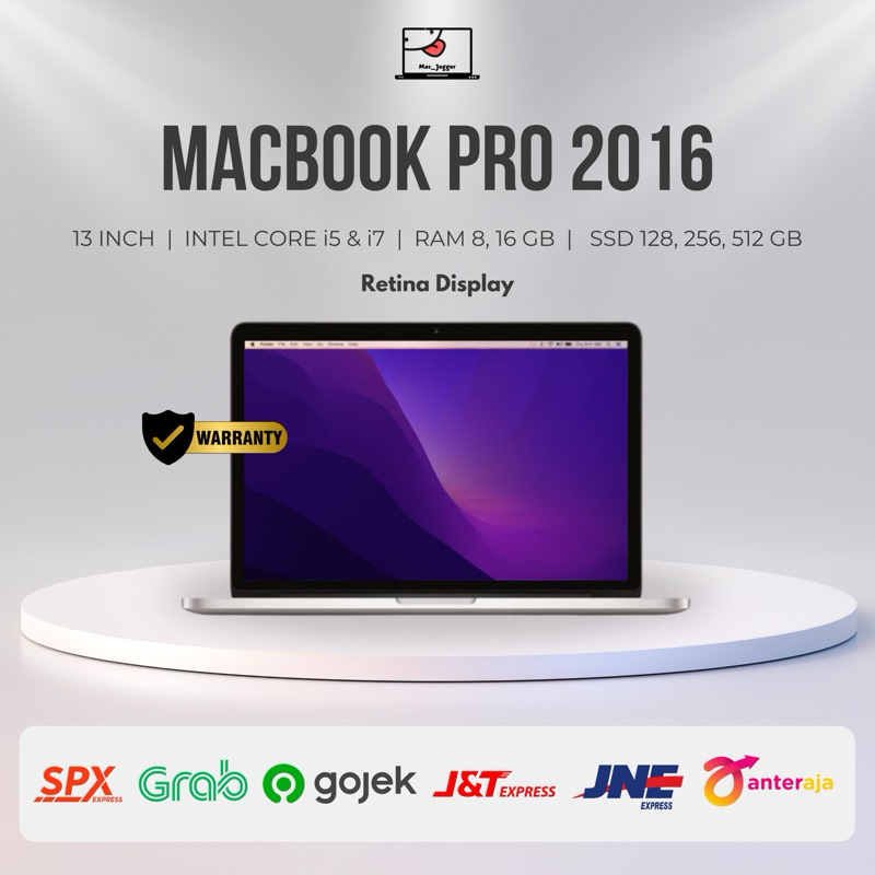 動作品 MacBook pro 13inch (late 2016) Core i5 2GHz/8GB/SSD 256GB