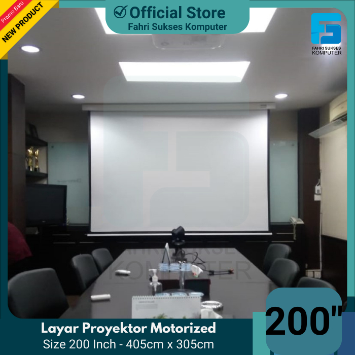 Jual Layar Proyektor Motorized 200 Inch Rasio 4:3 405 cm x 305 cm and ...