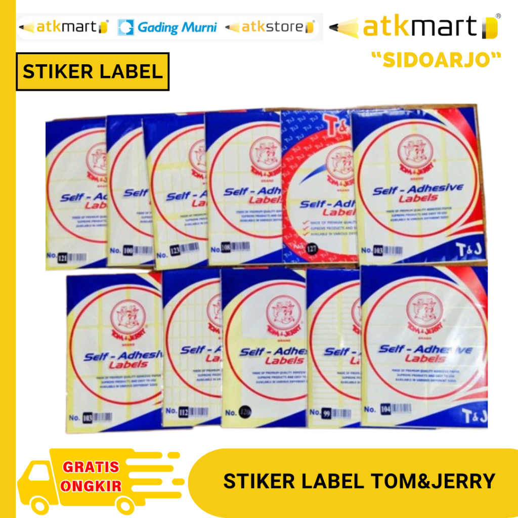 Jual TOM & JERRY STIKER LABEL NO. 102/103/114/106/128/115/113/109/97 ...