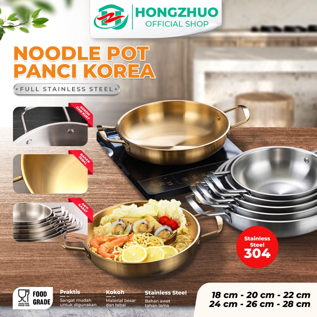 Jual Hongzhuo Panci Ramen Ramyun Korea Premium Silver Noodle Soup Pot ...