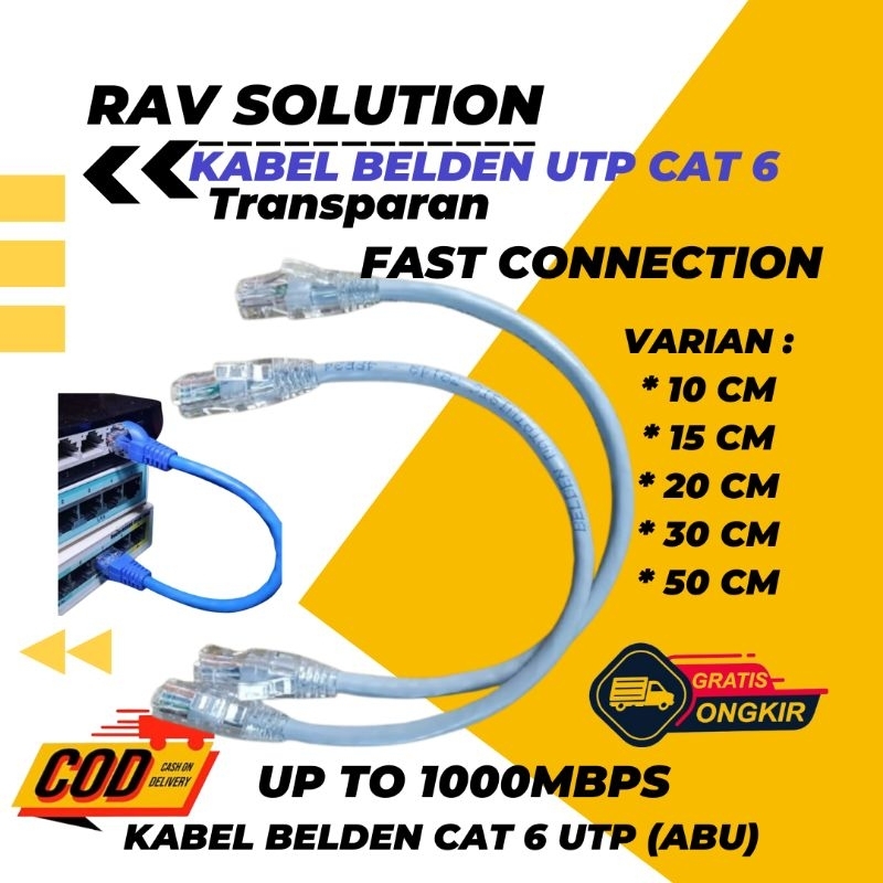 Jual KABEL LAN SERVER BELDEN CAT6 GIGABIT COVER TRANSPARAN – CUSTOM ...
