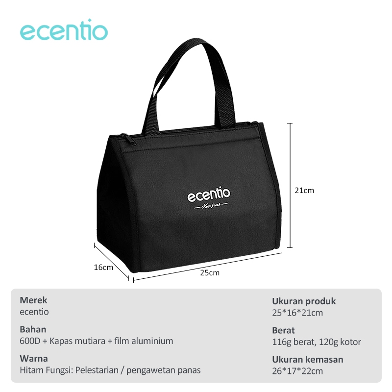 Jual ecentio & FOODI Tas Bekal/Alumunium Foil Lunch bag/Cooler Lunch  Bag/Waterproof Big tas lunch Box | Shopee Indonesia