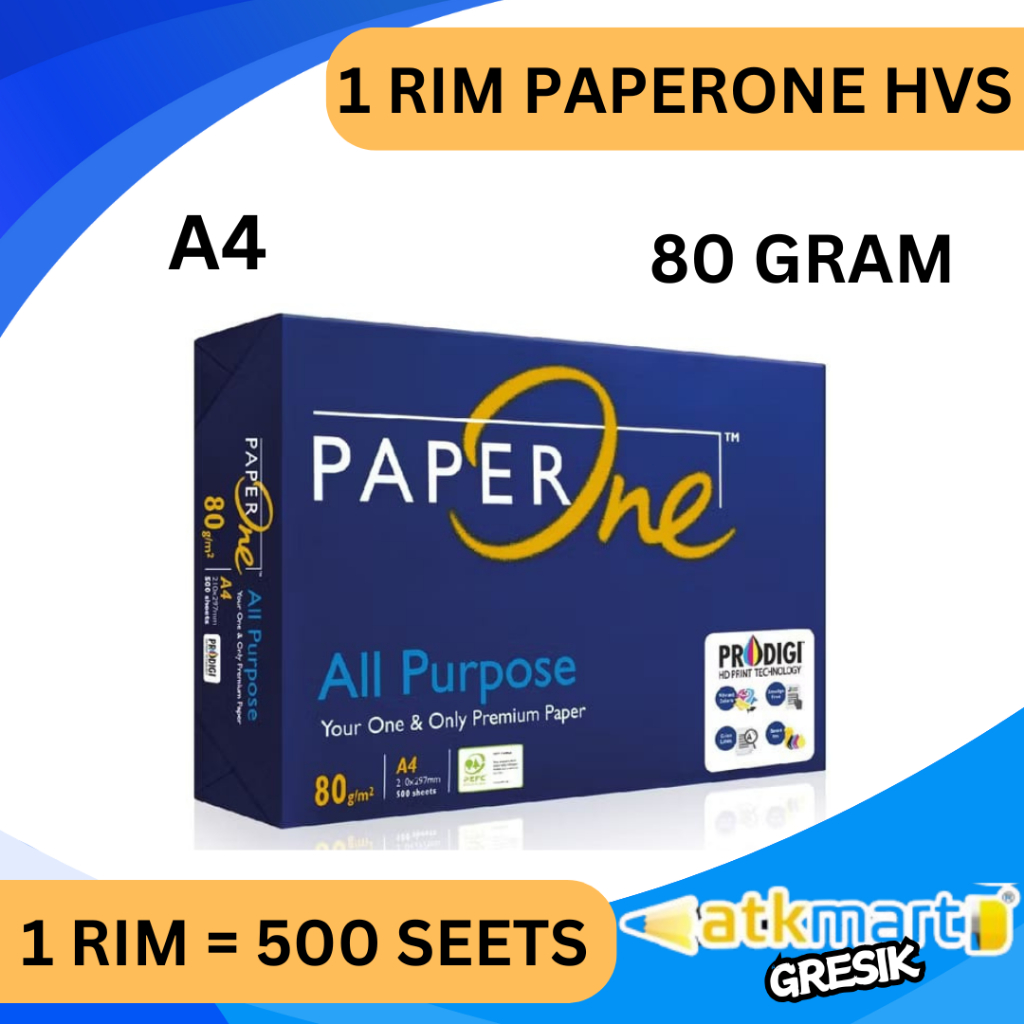 Jual KERTAS HVS A4 80 GRAM PAPERONE / KERTAS HVS 1 RIM 500 LEMBAR 80 ...