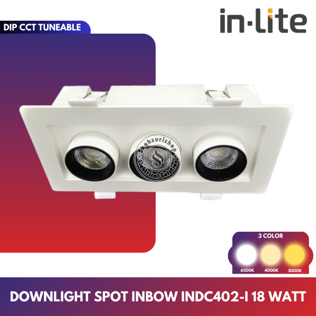 Jual IN-LITE LAMPU DOWNLIGHT SPOT INBOW INDC402-I 18 WATT 3 WARNA CCT ...