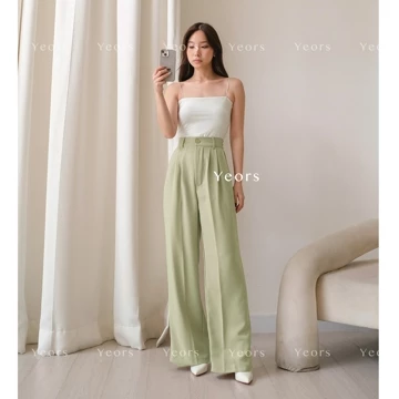 YEORS Kinan Pants Celana Kulot Polyester Anti Kusut Trousers Kantor Formal Casual Woman Formal