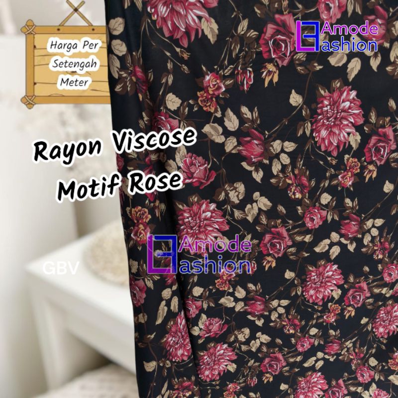 Jual Kain Rayon Viscose Motif Rose | Shopee Indonesia