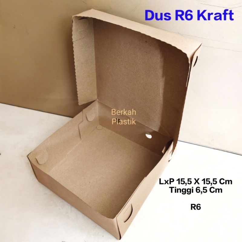 Jual Promo!! DUS KUE R3 R5 R6 Nbk Kraft BOX Kardus snack 16x16 | Shopee ...