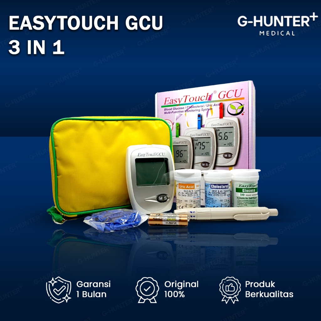 Jual GCU 3 IN 1 Easy Touch / Alat Cek Gula Darah Asam Urat Dan ...