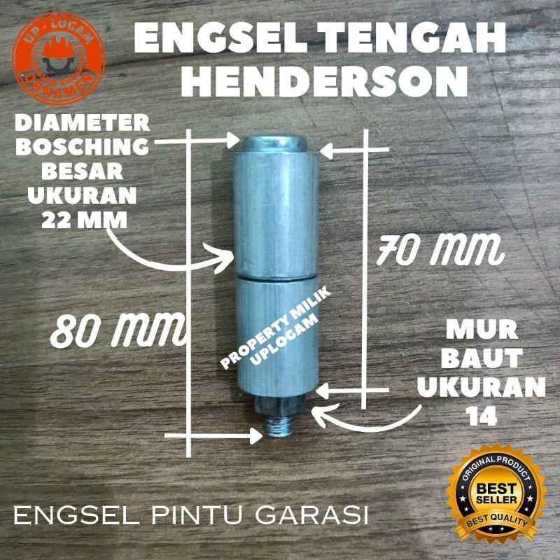 Engsel tengah henderson Diameter 22 Body Besar / Engsel Pintu Garasi Polos / Engsel boss isi 2 kulitas super