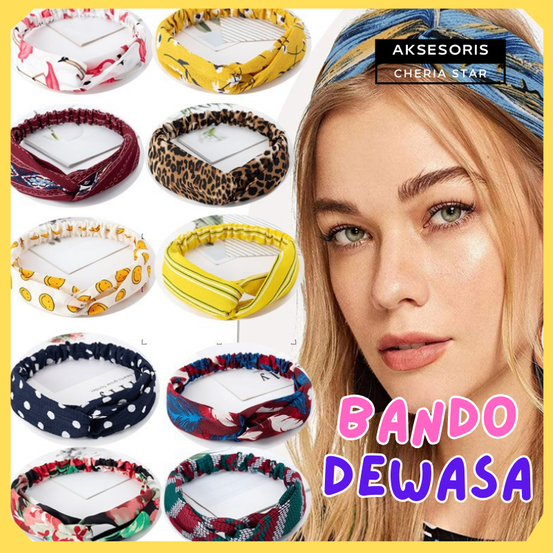 Jual Bando Wanita Korea Kekinian Model Pink Santai Pantai Bunga Bangau ...