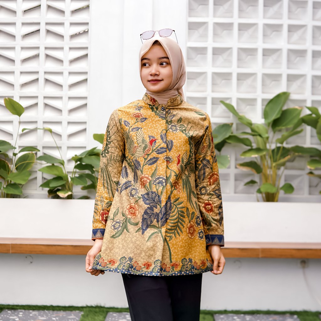 Zahra Blouse Kemeja Batik Wanita Kerja Kantor Premium Motif…