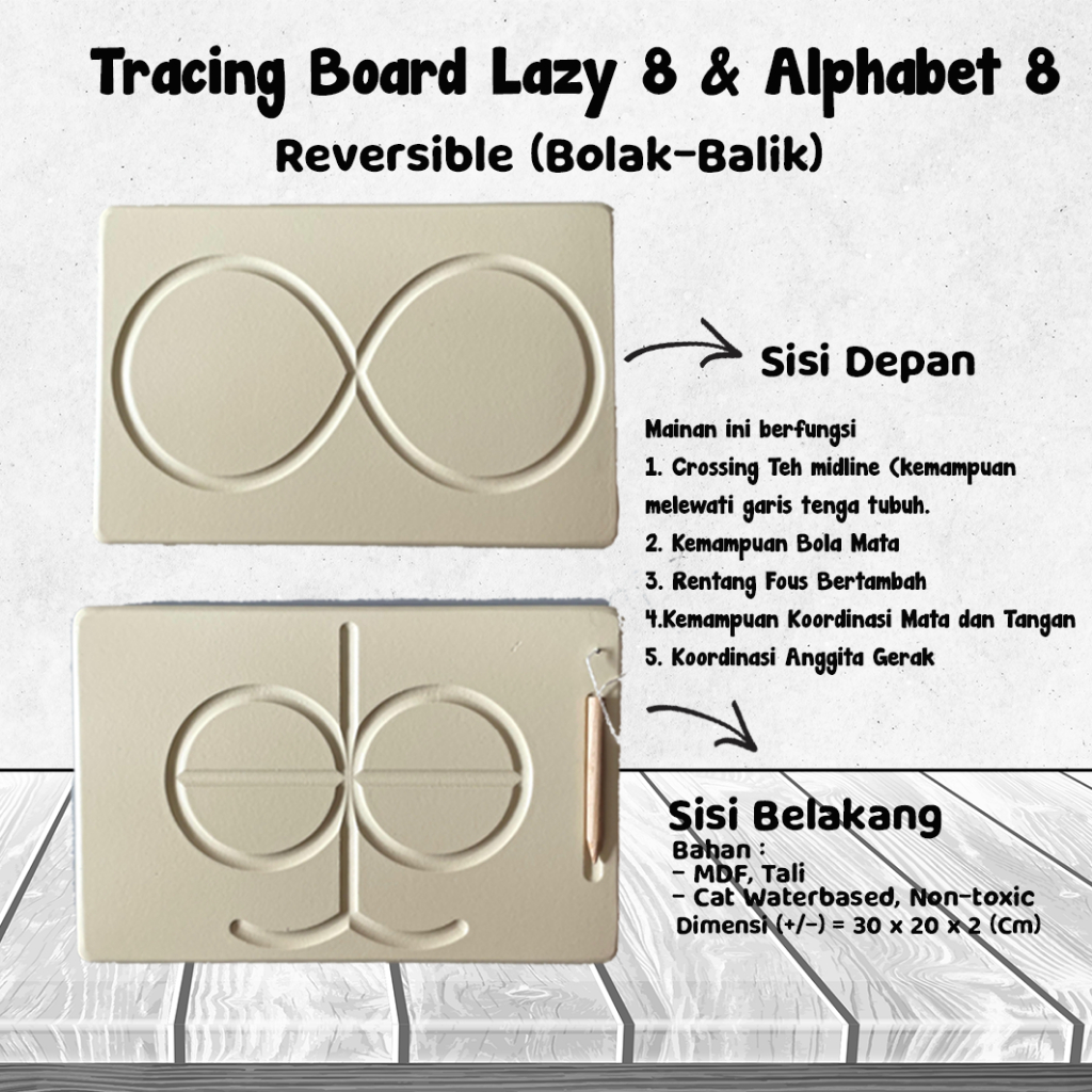 Jual Lazy 8 Board | Alphabet 8 | Infinity Loop | Alat Terapi | Mirror ...