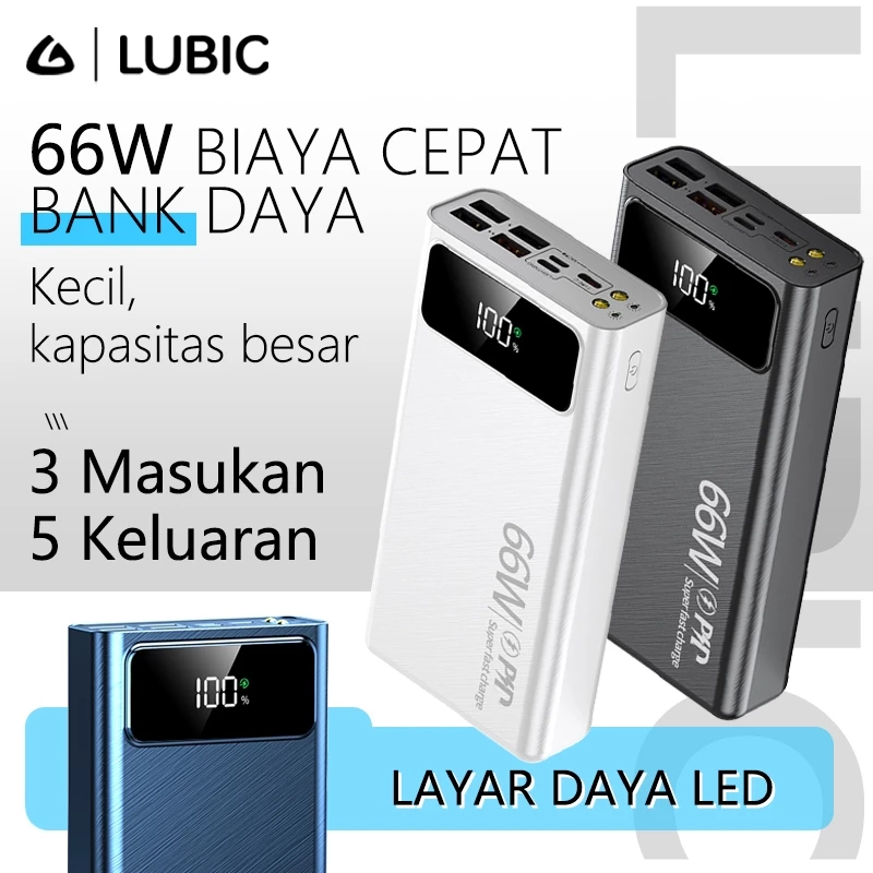 LUBIC PowerBank 40000mAh 66W 4 USB Fast Charging LED Digital Display