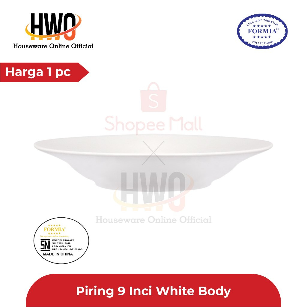 Jual Formia Piring Keramik 9 Inci White Body | Shopee Indonesia