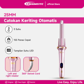 MAIMEITE Catokan Curly Otomatis 25mm Catokan Keriting Rambut Otomatis Ceramics Curly