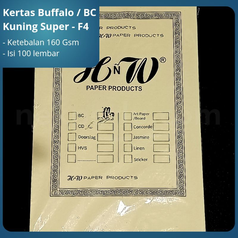 Jual Kertas BC Folio/Kertas Brief Card Folio/Kertas Buffalo Folio ...