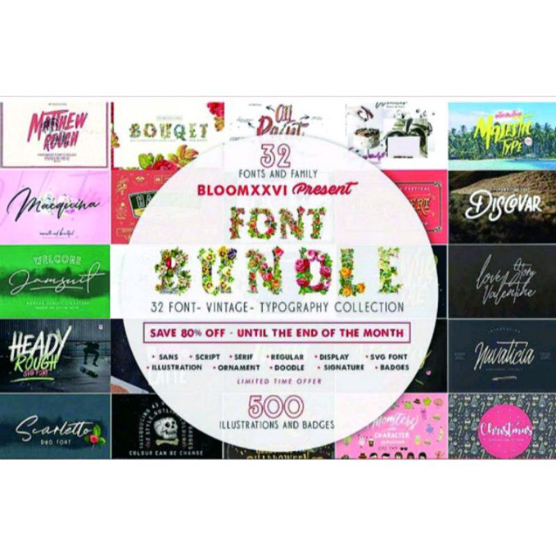 Jual Mega Font Bundle With Extras - Font | Shopee Indonesia