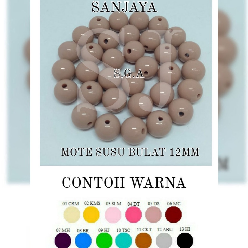 Jual MENARIK Mote Manik Manik Glossy Manik Bulat Mote Ac Bulat 12mm ...
