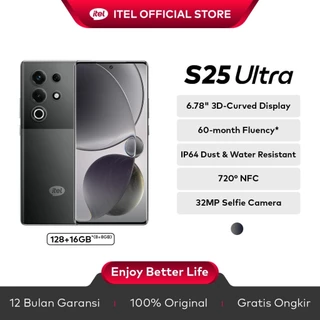 itel S25 Ultra RAM 8+8/128GB - 6.78"FHD+ Amoled 3D 120hz - 6.9mm Ultra Slim Design - Corning Gorila Glass 7i - 32MP Selfie Cam - Rear Cam 50MP+2MP Macro - NFC - IP64 - DTS Sound