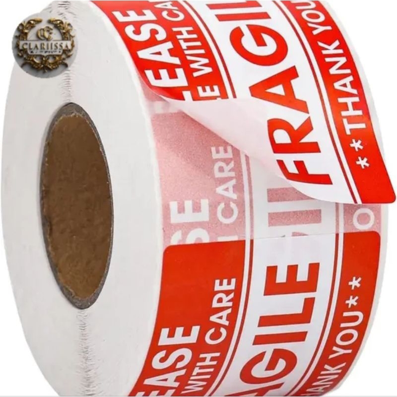 Jual Lakban TEBAL Fragile Putih 100 yard | Lakban Fragile 48mm x ...