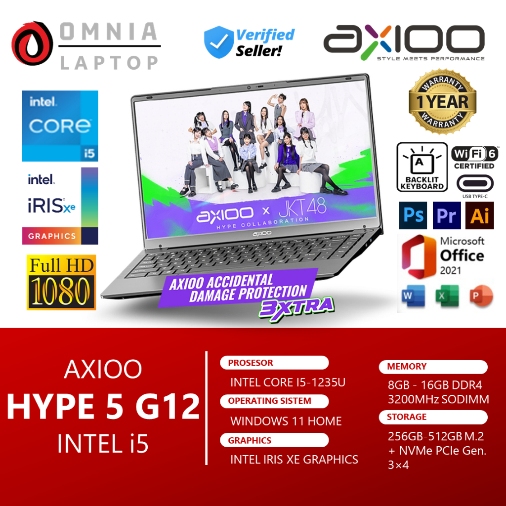 Jual Axioo MyBook Hype 5 G12 Intel Core i5 1235U RAM 16GB SSD 512GB 14 ...
