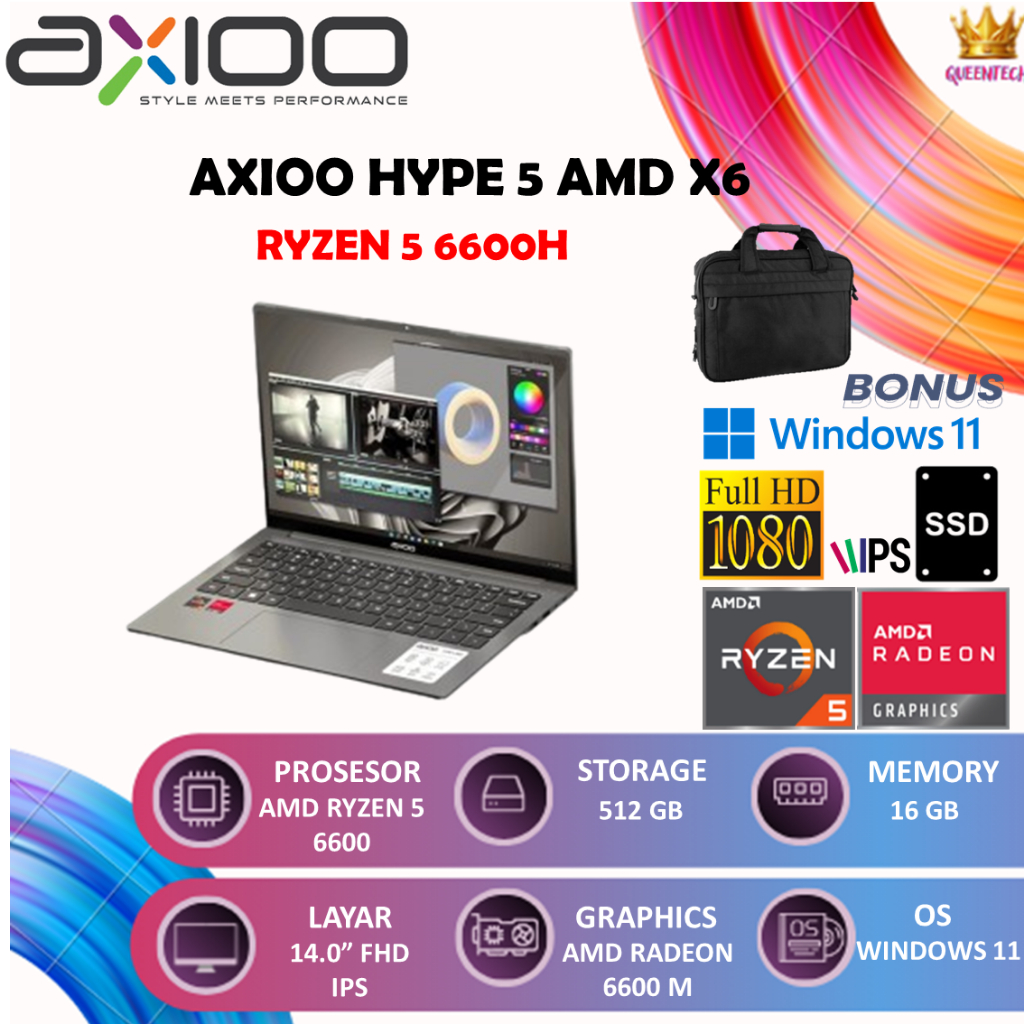 Jual AXIOO HYPE 5 AMD X6 RYZEN 5 6600H | Shopee Indonesia