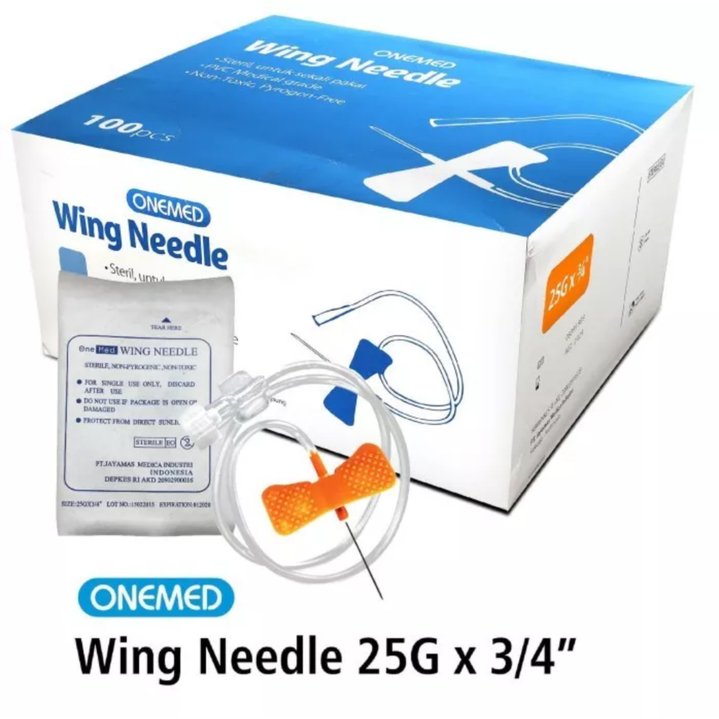 Jual PER BOX - Wing Needle 23G 25G 27G Scalp Vein Set Wing Infusion ...